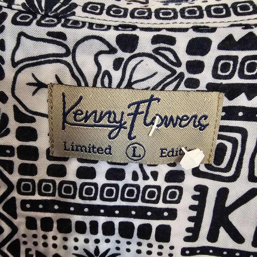 Kenny Flowers Limited Edition Resort Shirt Men L 100% Rayon Bali Coconut Button